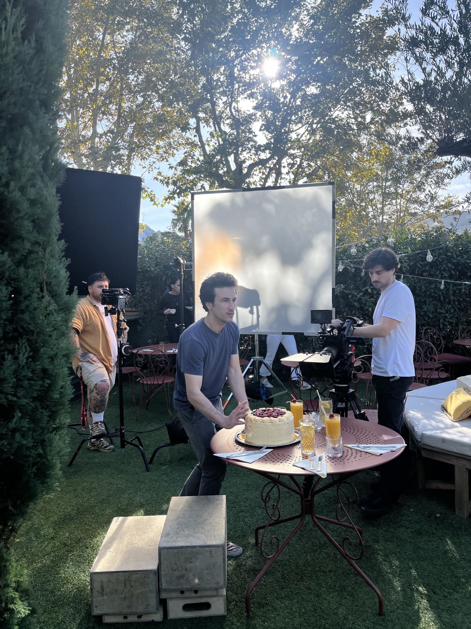 Antonio Mendes on set during a commercial shoot